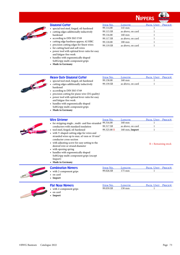 BWG Kombinations-Zange 160mm 99.016.00