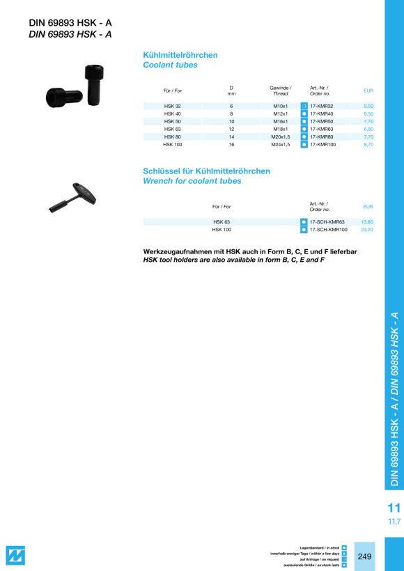 Mack Werkzeuge Kraft-Fräserspannfutter HSK-A63, Ø 32 x 105 13-KFHSK63A-32-105