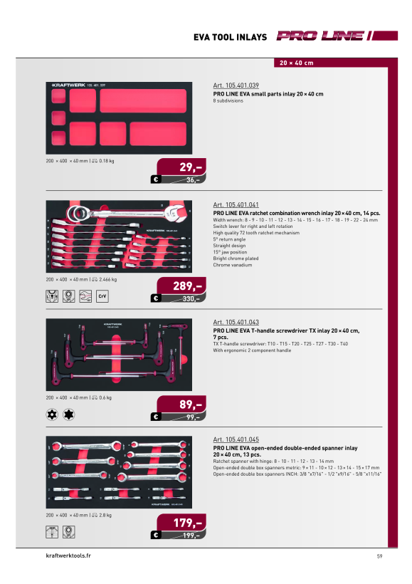 Kraftwerk PRO LINE 1/2” Steckschlüssel-Satz 20x40 33-tlg. 105.401.032