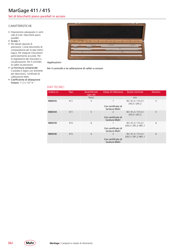 Mahr 404 C/2 Gage Block Set 46 pcs., Ceramic w.DC 4800004