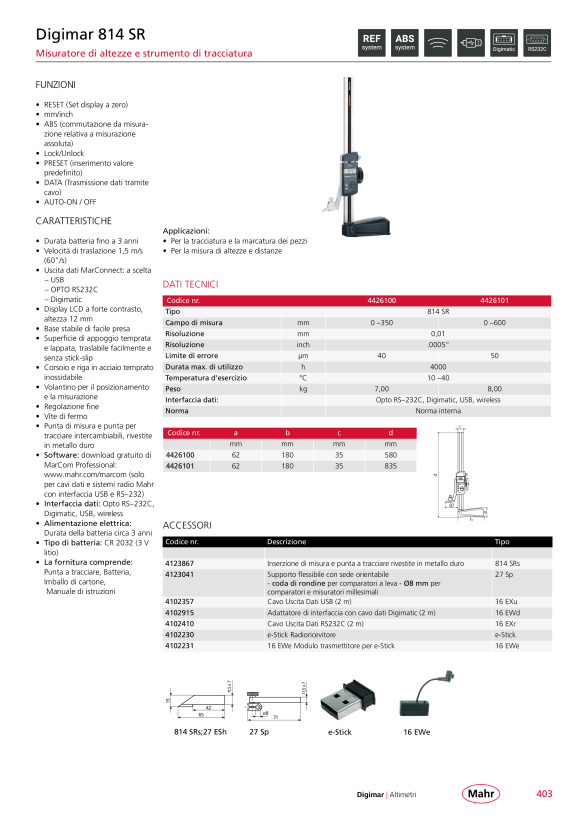Mahr 814 SRs Scriber Point, 814 S/Scriber Point 4123867