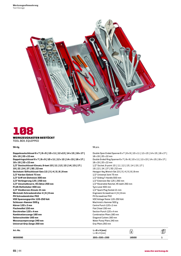 WGB Werkzeugkasten 3 Fächer 9200280
