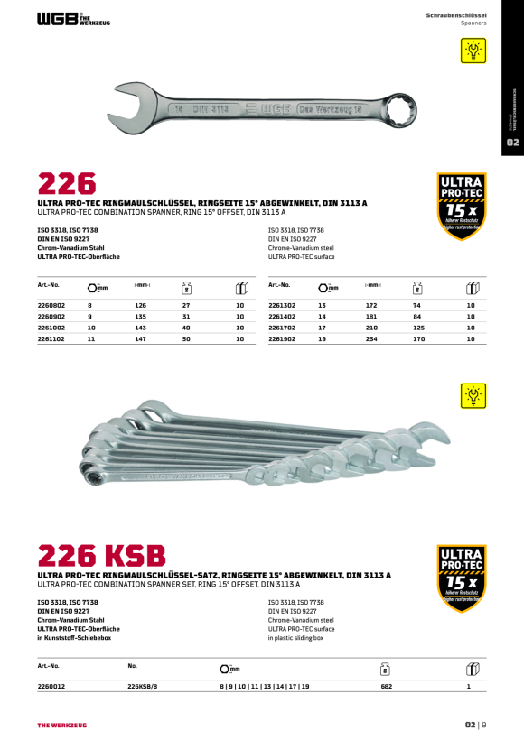 WGB PRO-TEC Ringmaulschlüssel, 9 mm 2260902