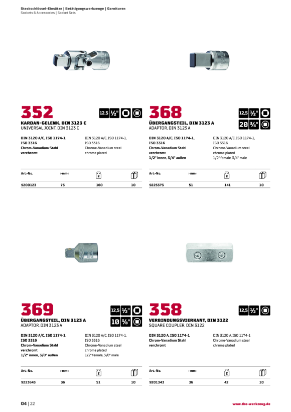 WGB 1/2" VERLÄNGERUNG MIT WOBBLE-DRIVE, CV, NR.370 9285780