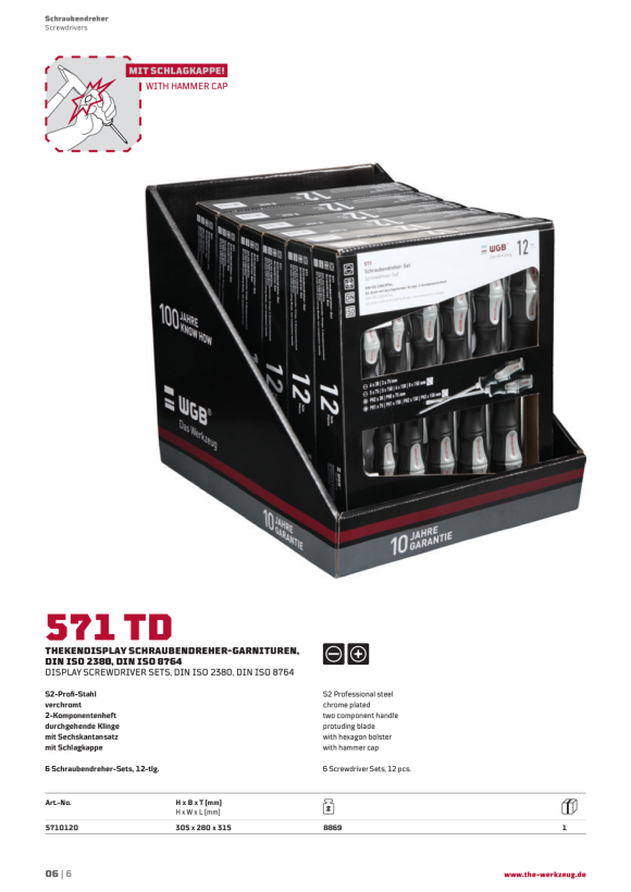 WGB DIN ISO 2380/8764, MIT 6 SETS 5710120