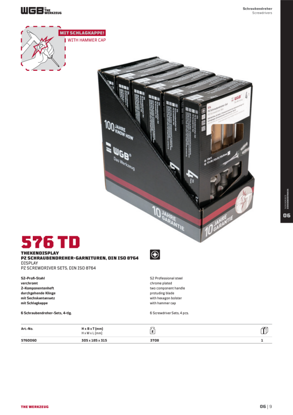 WGB DIN/ISO 8764, WGB, NR.576 TD MIT 6 SETS 5760060