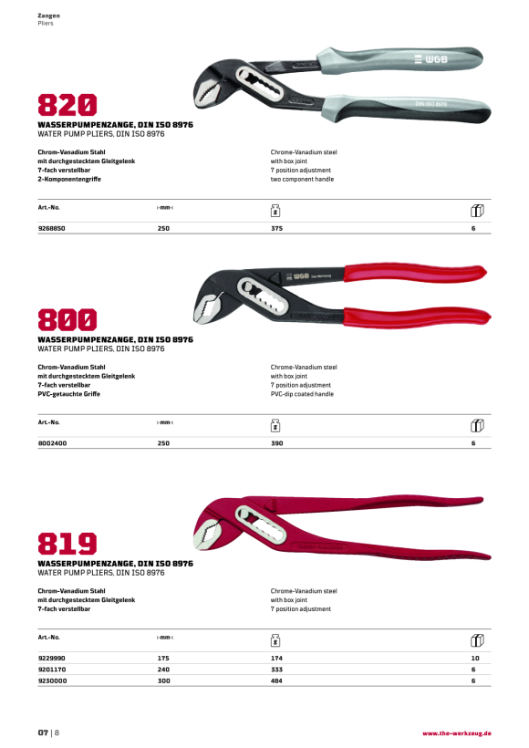 WGB Eckrohrzange 45° abgewinkelt, 1/2" 8110120