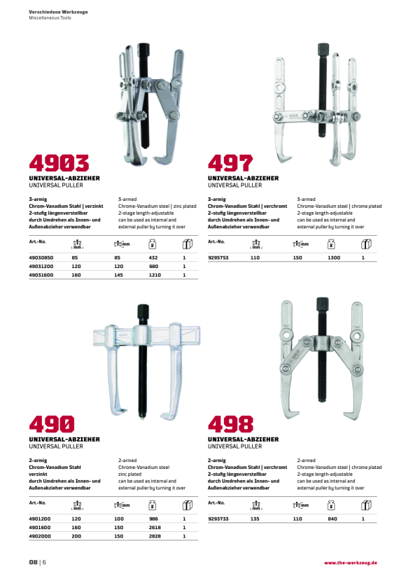 WGB ABZIEHER, MECHANISCH, 2-ARMIG, ÄHNL. NR.498 9293733
