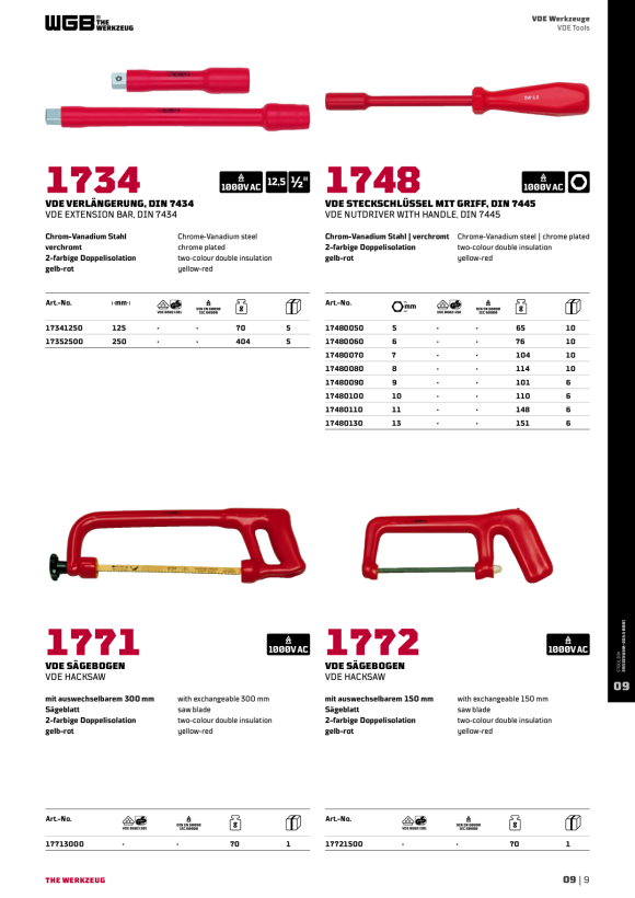 WGB VDE-Steckschlüssel-Einsatz, Sechskant, 13 mm 17360130
