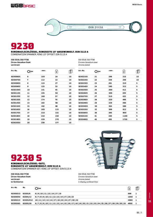 WGB CV, NR.9690 K, 6x7-30x32 MM 96900183