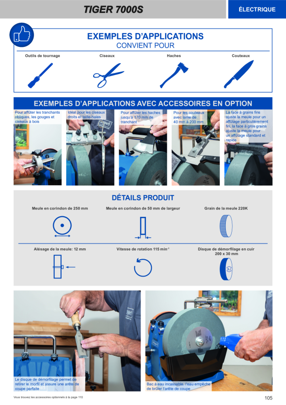 Scheppach Nass-Schleifsystem 250mm Universal-Schleifvorrichtung 70, Winkellehre, Abziehpaste 5903206901