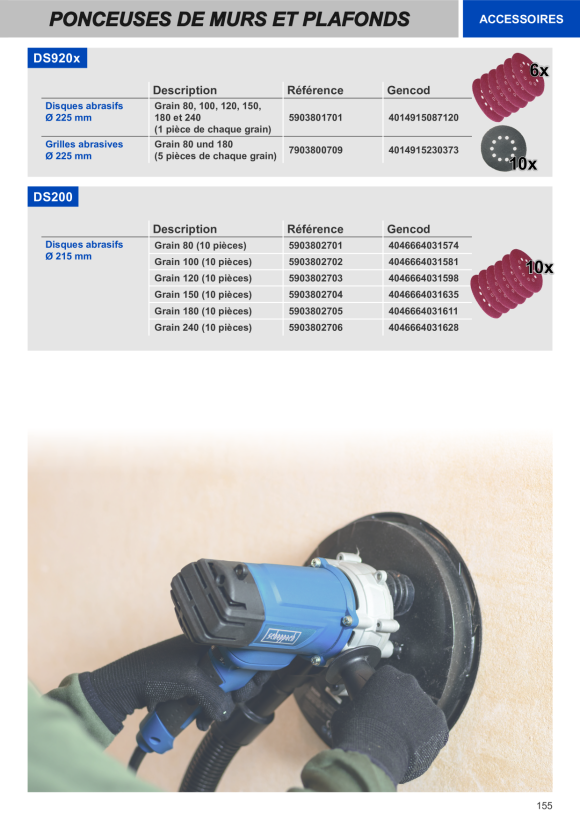 Scheppach Schleifpapier, Rund, Ø 215 mm, 10 Stück, K 150 5903802704