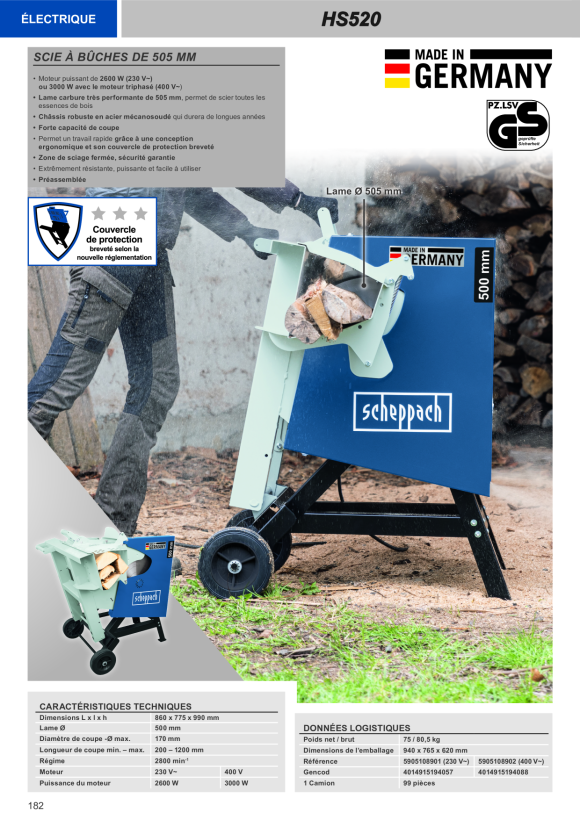 Scheppach Elektro-Wippkreissäge 230V, 2,6kW, 505 mm 5905108901