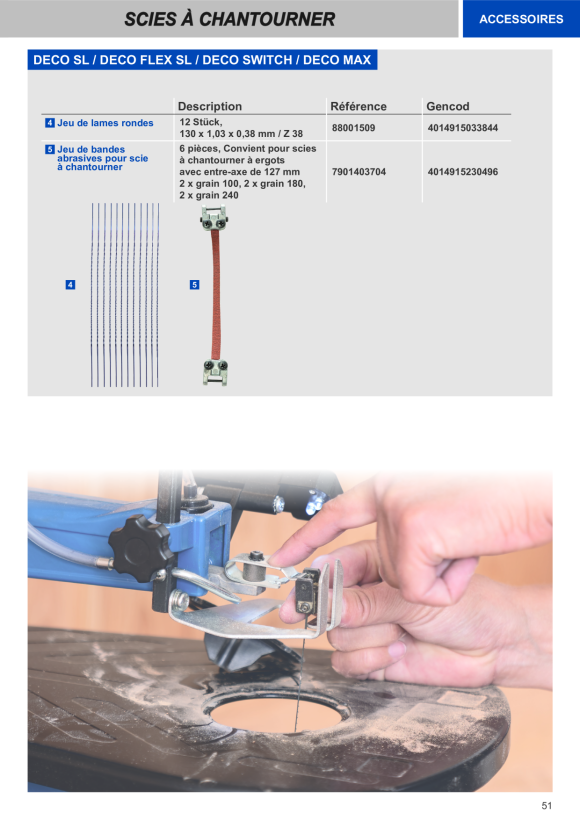 Scheppach Stiftsägeblätter, 6 Stück,<br/>135 x 2 x 0,25 mm, Z/Z18 88000012