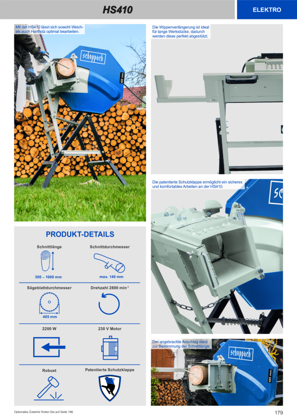 Scheppach Elektro-Wippkreissäge 230V, 2,2kW, 405 mm inkl. Längsanschlag 5905114901