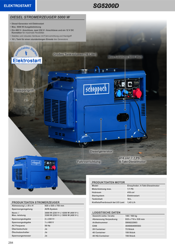 Scheppach Stromgenerator SG5200D scheppach 5906222903