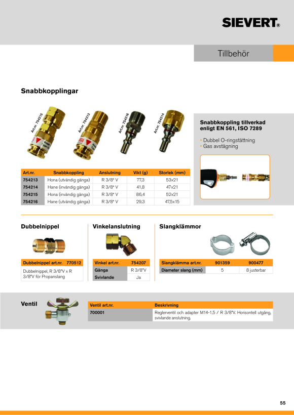 Sievert Stecknippel D4 3/8" AG LH 754216