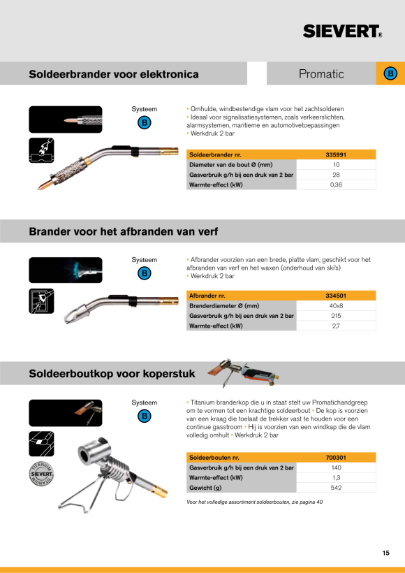 Sievert Promatic Aufschweißbrenner Ø 60 mm - Länge 500 mm 335402