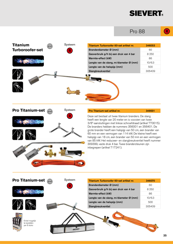 Sievert Schlauchgarnitur HD 6,3x5 mm, Länge: 20 Meter 770015