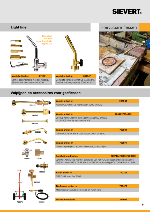 Sievert Kleinstflaschenventil ohne Haken 770326