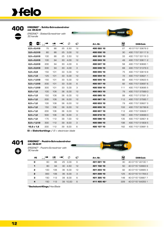 Felo  SD ERGONIC Schlitz SL 4,0 x 0,8 x 300 00040004910
