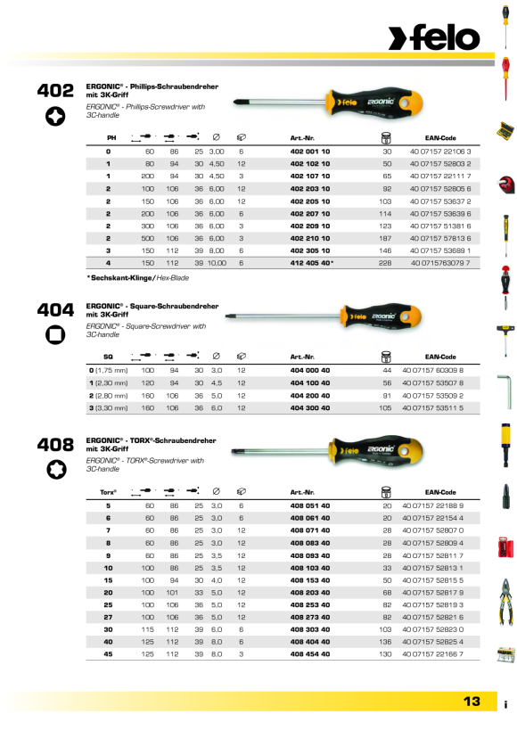 Felo  SD ERGONIC Schlitz SL 4,0 x 0,8 x 300 00040004910