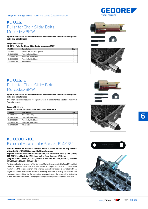 Gedore KLANN Ściągacz podstawowy z trzpieniem KL-0312-100