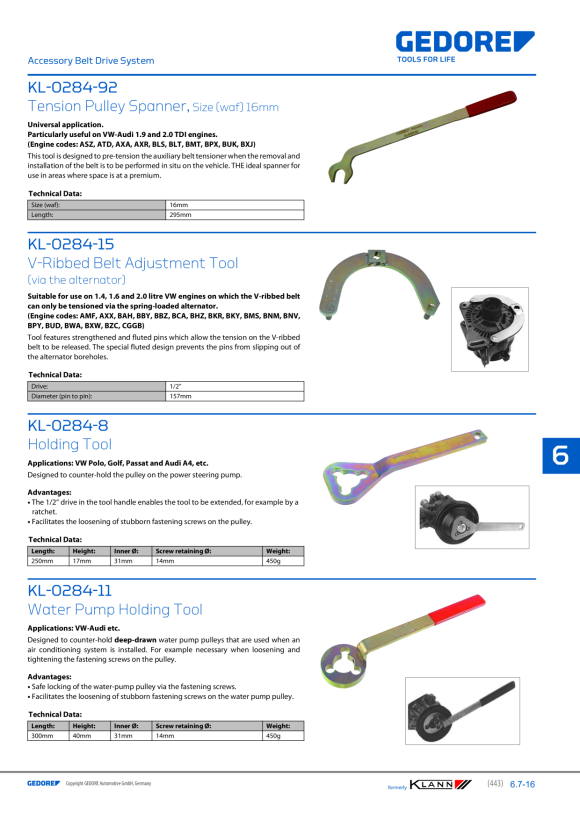 Gedore KLANN Základní deska 2 1/4”-14 UNS KL-1000-0102
