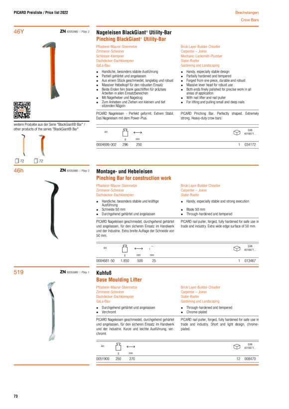 PICARD Nageleisen BlackGiant® Utility-Bar 0004699-002