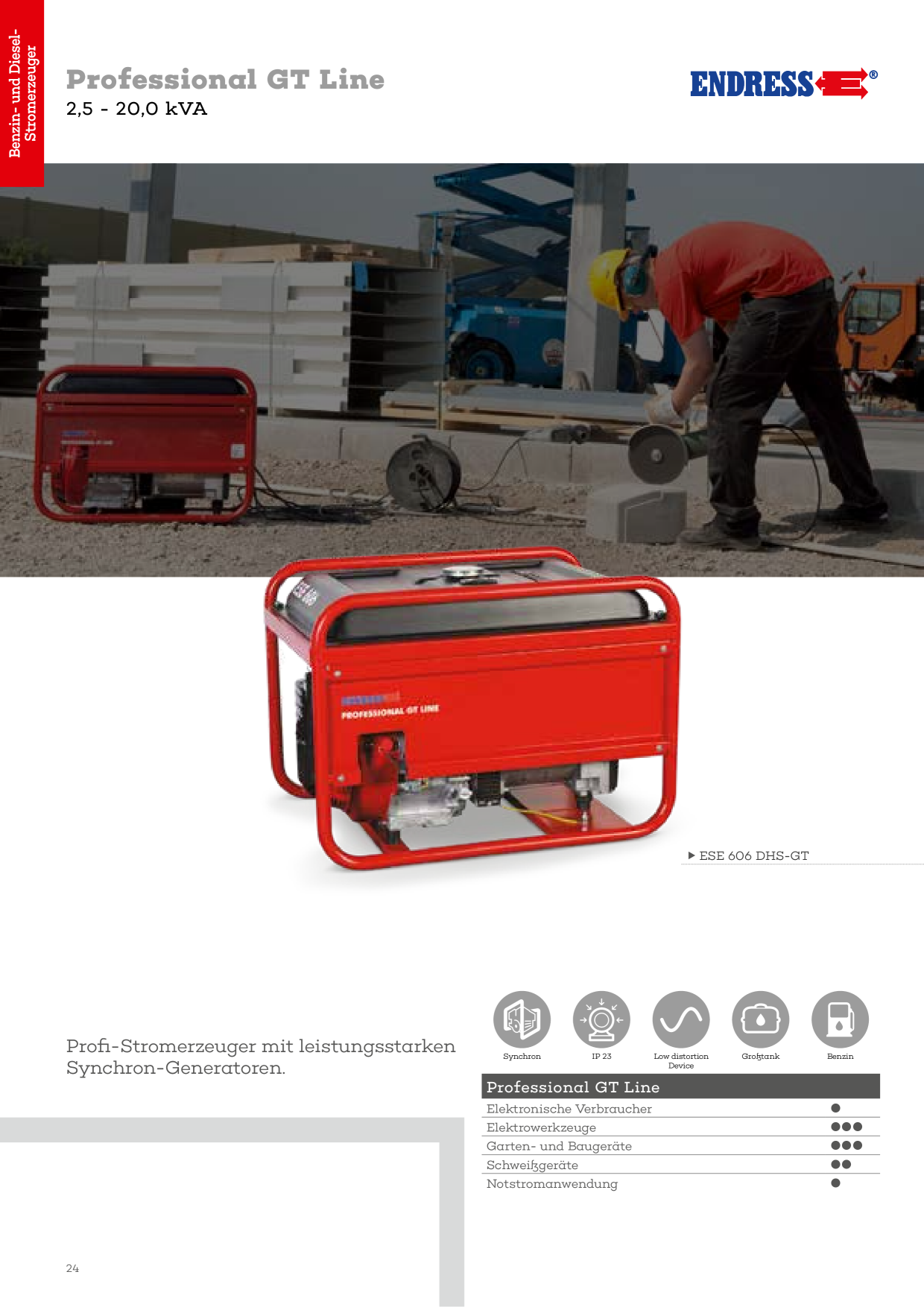 Endress ESE 206 HSGT Stromerzeuger Benzin bis 7,5 kVA 112300