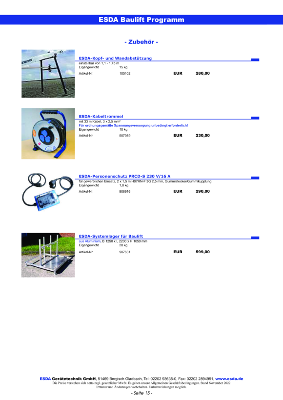 ESDA-Leiterstütze aus Aluminium 105101