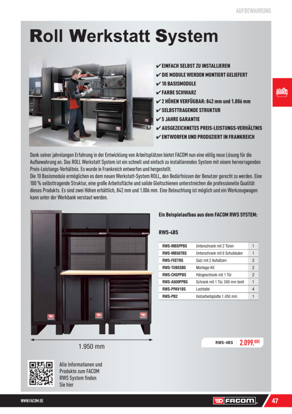WerkbankSystem modular RWS4 3662424152078 36624241520781900 ToolTeam T490345