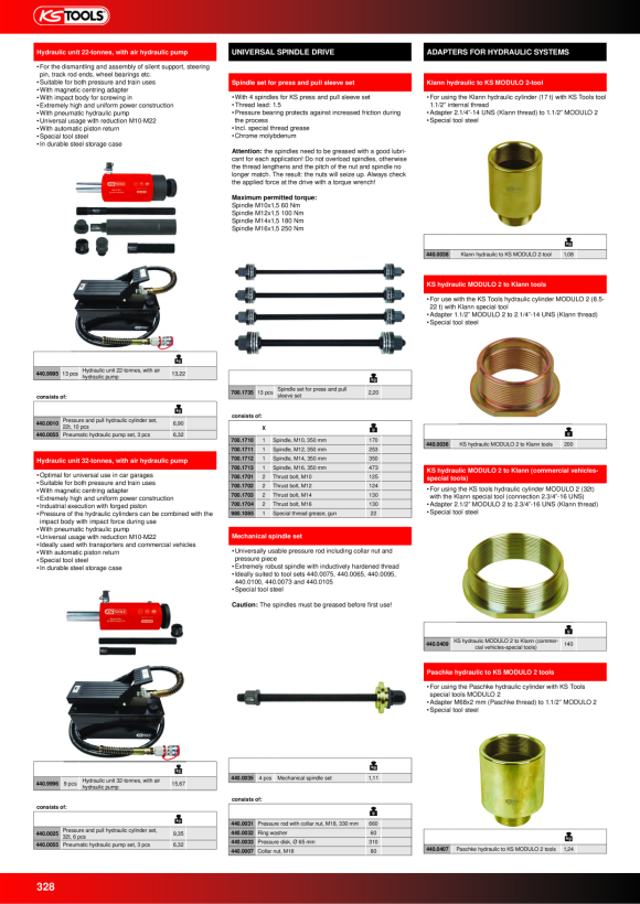 KS Tools Herramienta universal para desmontar rodamientos de ruedas compactas 440.0073
