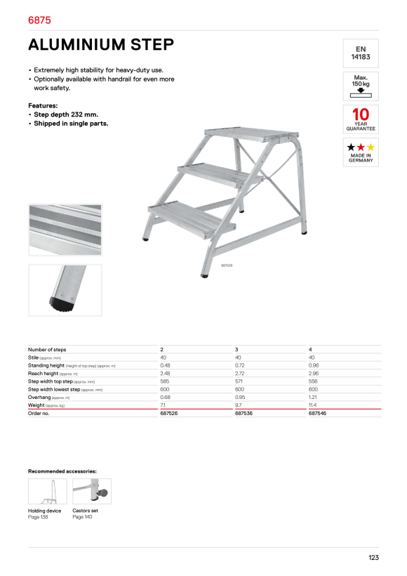 HYMER Treppentritt, 4 Stufen, Standhöhe 0,96 m 687546