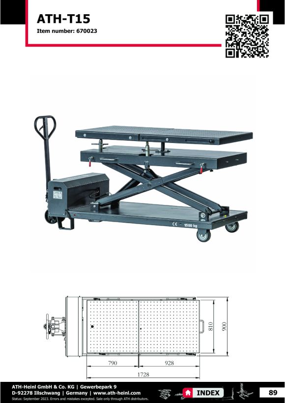 ATH-Heinl Scherenhubtisch ATH T15  670023
