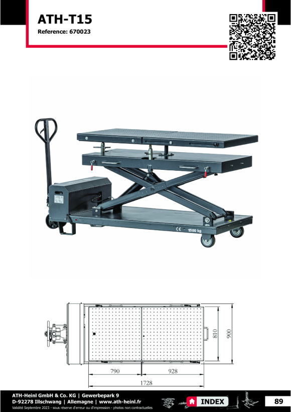ATH-Heinl Scherenhubtisch ATH T15  670023