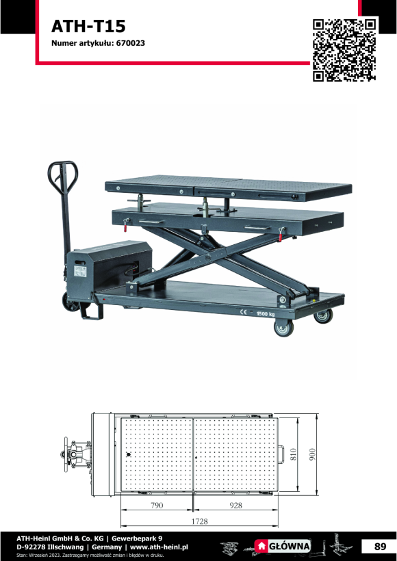 ATH-Heinl Scherenhubtisch ATH T15  670023