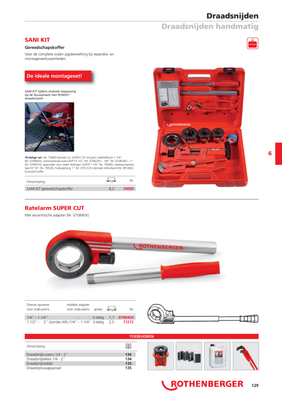 Rothenberger SANIKIT met hoekbuis SUPER S 1, 10 st. 70600