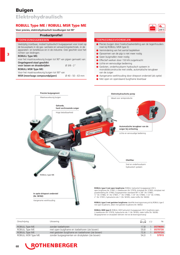 Rothenberger Buigsegmentset voor ROBULL MSR, 40-50-63mm 58020