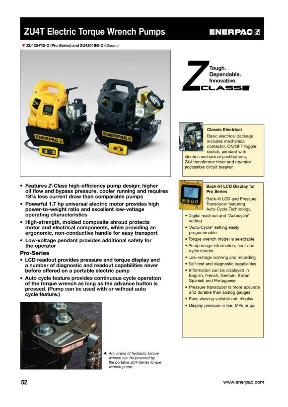Enerpac  115VAC/1ph – 700 bar Parker Spin-On-Kupplungen ZU4204BB-Q