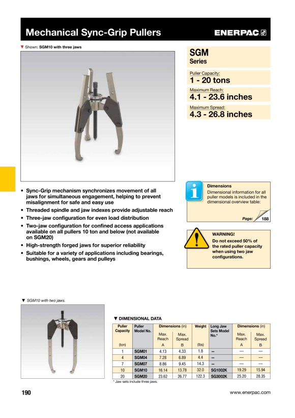 Enerpac FUSSMONTAGE MIT BEFESTIGUNGSMUTTER – 23 T-Zylinder BAD191