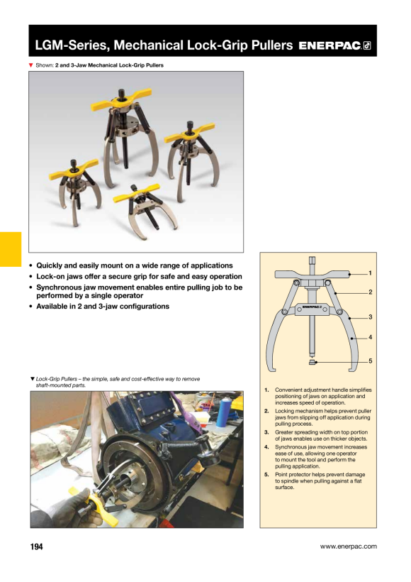 Enerpac MECHANISCHER ABZIEHER, 2 BACKEN, 7 TONNEN LGM207