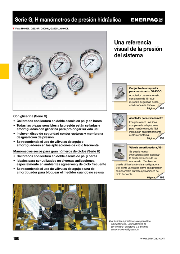 Enerpac  Manometer, 100 mm Schlagfläche, 700 bar H4071L