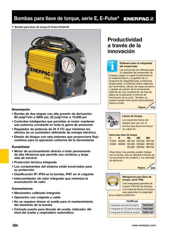 Enerpac Pumpe, elektrisch, 4-Wege-Drehmoment, 230 V EP3504TE