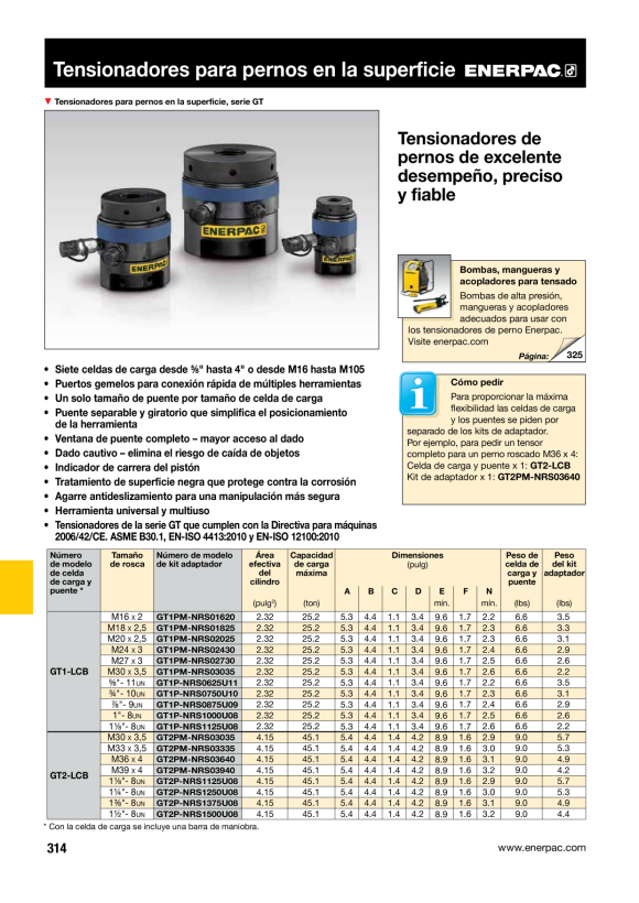 Enerpac  GT2-Wägezelle mit Brücke GT2LCB