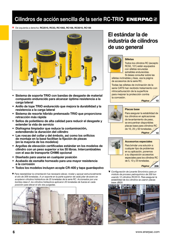Enerpac 5 Tonnen Kapazität, 232 mm Hub, Allzweckzylinder RC59