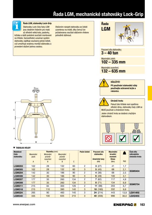 Enerpac MECHANISCHER ABZIEHER, 2 BACKEN, 7 TONNEN LGM207