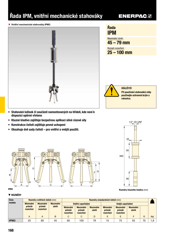 Enerpac ABZIEHER, INNEN, 2-3 BACKEN, KLEIN IPM3