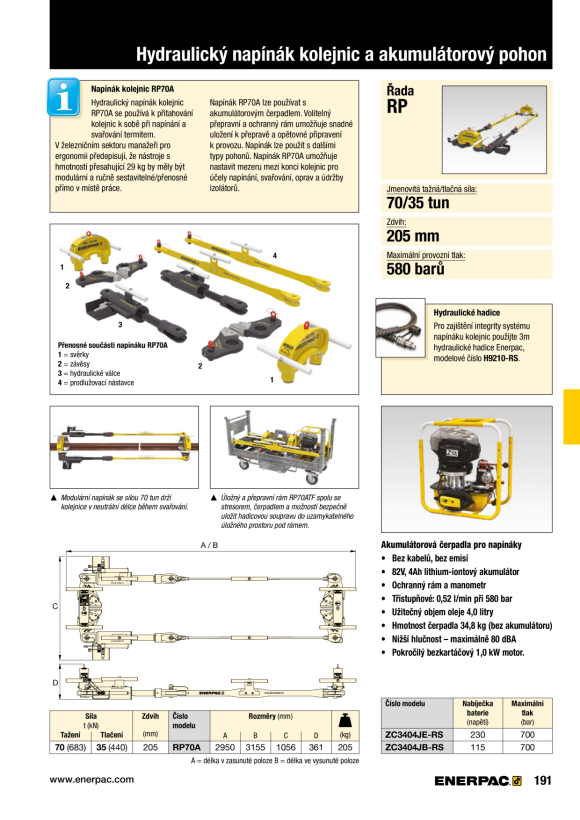 Enerpac SCHIENENABZIEHER 70T RP70A