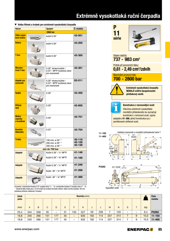 Enerpac Prüfsystem-Manometer, 192 mm Fläche, Edelstahl, 2800 bar Maximaldruck T6010L
